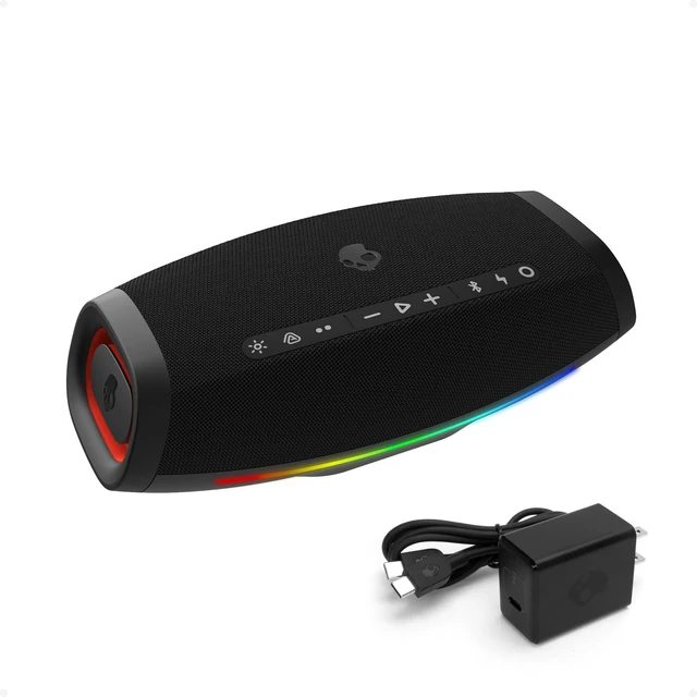 Main image of Skullcandy Barrel Micro Portable Bluetooth Speaker, IPX7, 24-Hour Battery Waterproof, USB-C, Multi-Speaker Link, LED Light Show, Utility Strap & Carabiner, Rechargeable Battery, Wireless Speaker
