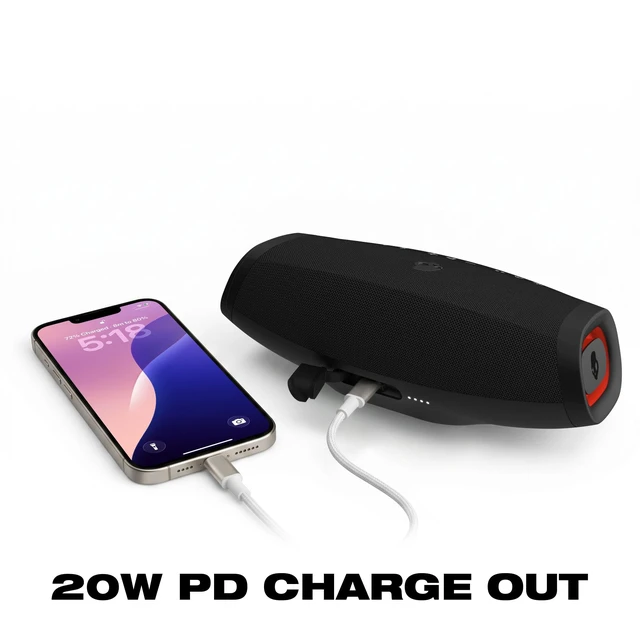 Alt view image 6 of 7 - Skullcandy Barrel Micro Portable Bluetooth Speaker, IPX7, 24-Hour Battery Waterproof, USB-C, Multi-Speaker Link, LED Light Show, Utility Strap & Carabiner, Rechargeable Battery, Wireless Speaker