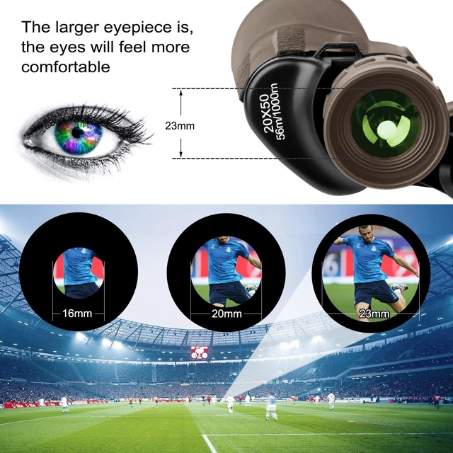 Alt view image 2 of 7 - 20x50 High Power Binoculars for Adults with Smartphone Adapter, HD Professional/Daily Waterproof Compact Binoculars for Bird Watching Hiking Concert Travel with BAK4 Prism FMC Lens, Mud