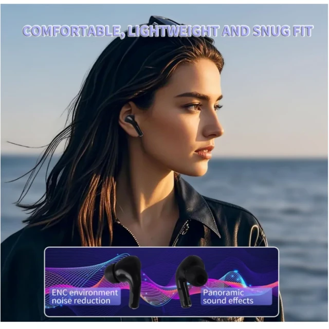 Alt view image 2 of 7 - Wireless Earbuds Bluetooth 5.3 Headphones,Long Playtime Ear Buds with Mic Waterproof in Ear Earphones Charging Case with Multi Functions LED Full Color Touch Screen for Android iOS Phones Sport,White