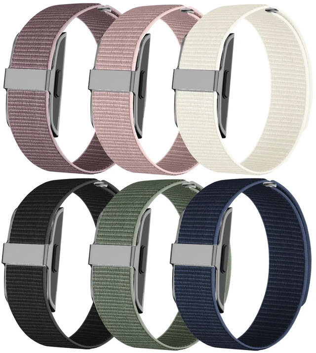 Main image of 6 Pack Nylon Wristband Compatible with Hume Band Replacement 1.0 Hook and Loop Breathable Soft Strap for Fitness Tracker Women Men