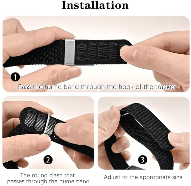 Alt view image 5 of 7 - 6 Pack Nylon Wristband Compatible with Hume Band Replacement 1.0 Hook and Loop Breathable Soft Strap for Fitness Tracker Women Men