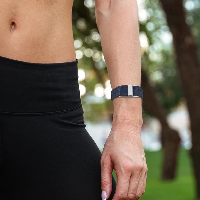 Alt view image 6 of 7 - 6 Pack Nylon Wristband Compatible with Hume Band Replacement 1.0 Hook and Loop Breathable Soft Strap for Fitness Tracker Women Men