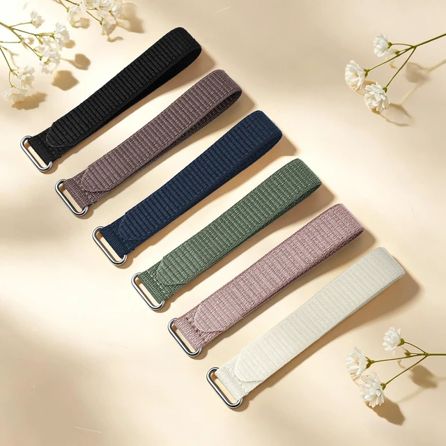 Alt view image 7 of 7 - 6 Pack Nylon Wristband Compatible with Hume Band Replacement 1.0 Hook and Loop Breathable Soft Strap for Fitness Tracker Women Men