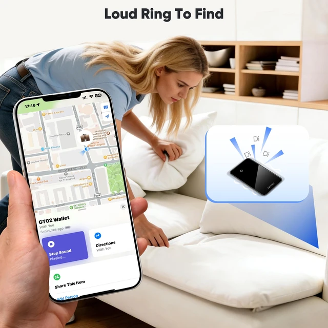 Alt view image 3 of 7 - MFi Slim Wallet Tracker Card, Apple Find My (iOS Only), 2 Pack IP68 Waterproof, Left-Behind Alert, Smart Track Wallet & Luggage, Unique SN, Family Share 5 Max, Essential for Travelers