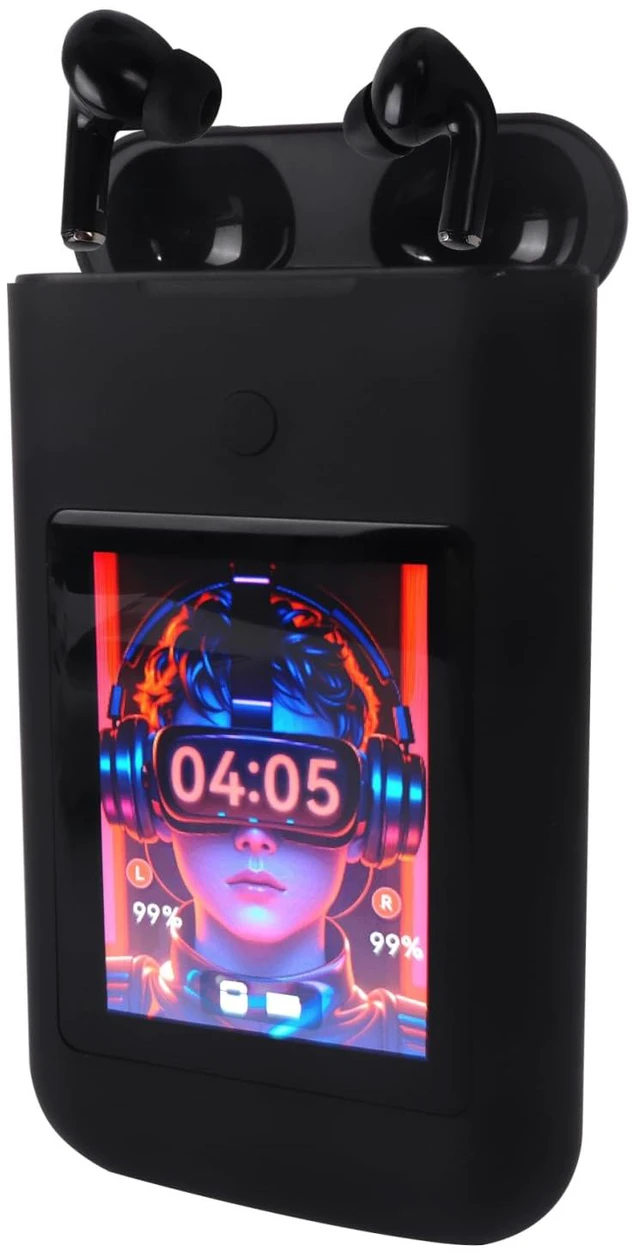 Main image of Wireless Earbuds Bluetooth 5.3 Headphones,Long Playtime Ear Buds with Mic Waterproof in Ear Earphones Charging Case with Multi Functions LED Full Color Touch Screen for Android iOS Phones Sport,black