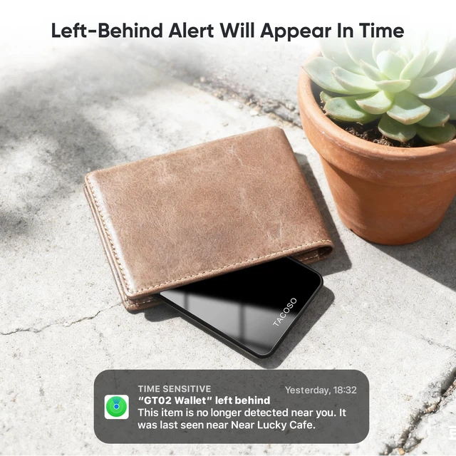 Alt view image 5 of 7 - MFi Slim Wallet Tracker Card, Apple Find My (iOS Only), 2 Pack IP68 Waterproof, Left-Behind Alert, Smart Track Wallet & Luggage, Unique SN, Family Share 5 Max, Essential for Travelers