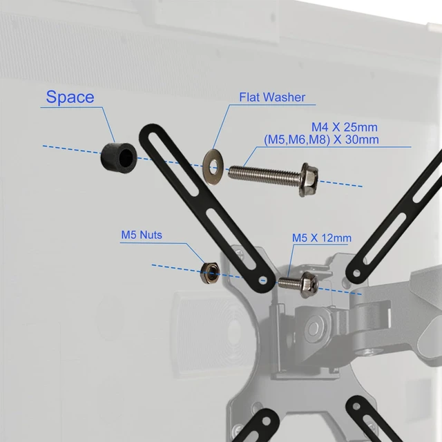 Alt view image 5 of 5 - VESA Extension Mount Adapter Brackets Steel for Screens 32 to 55 inch LCD LED TV 75 100 200 300 400