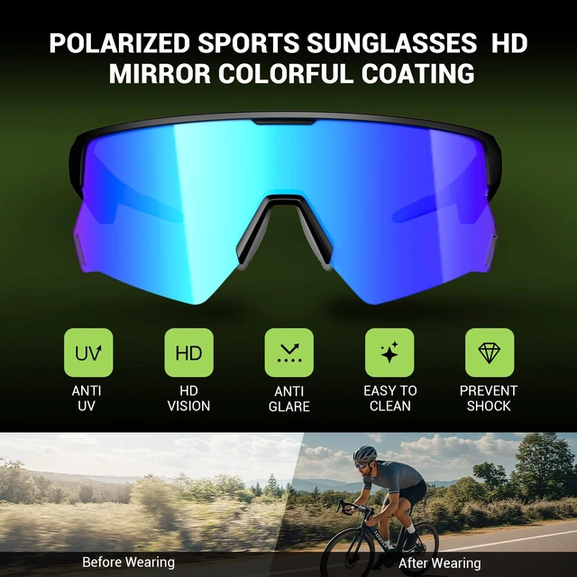 Alt view image 4 of 7 - Polarized Sports Smart Sunglasses for Men and Women, UVProtection, 5.4 Bluetooth Glasses for Cycling Driving