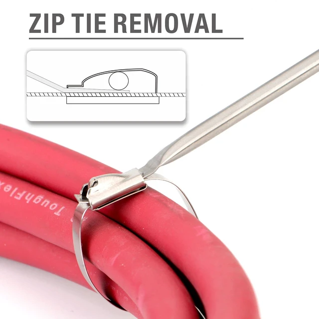 Alt view image 6 of 7 - Metal Zip Tie Gun Wrap Tool for Stainless Steel Cable Ties, Tensioning & Cutting Functional Cable Tie Gun c/w Free Zip Tie Release Tool