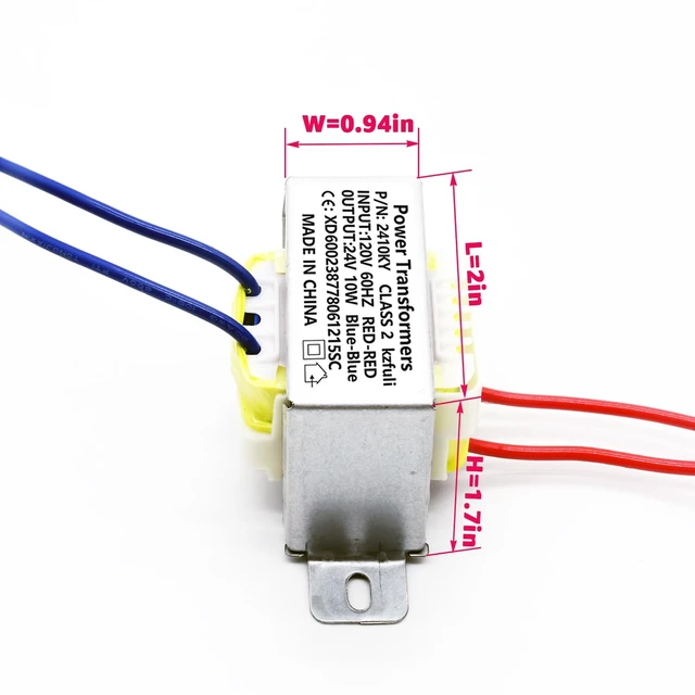Alt view image 2 of 6 - 24V/10W AC/AC Power Transformer, 120V to 24V Transformer with 2Hole Mount Suitable for Stage Lighting, Audio Equipment, Small Power Supply K-030, Rv Emergency Lighting, etc