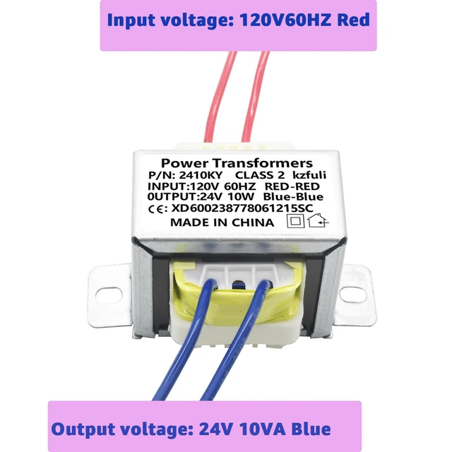 Alt view image 5 of 6 - 24V/10W AC/AC Power Transformer, 120V to 24V Transformer with 2Hole Mount Suitable for Stage Lighting, Audio Equipment, Small Power Supply K-030, Rv Emergency Lighting, etc