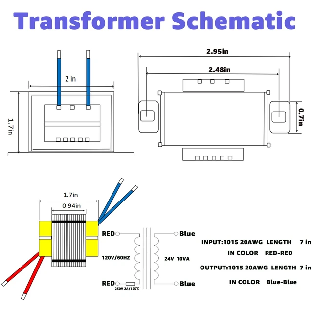 Alt view image 4 of 6 - 24V/10W AC/AC Power Transformer, 120V to 24V Transformer with 2Hole Mount Suitable for Stage Lighting, Audio Equipment, Small Power Supply K-030, Rv Emergency Lighting, etc