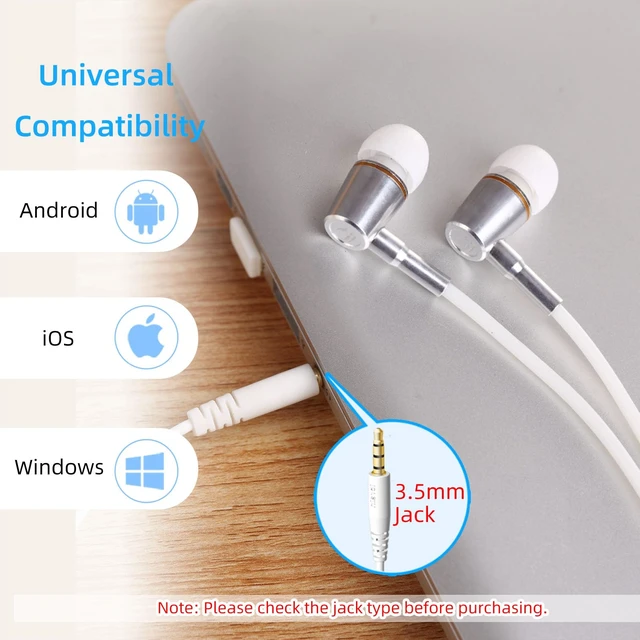 Alt view image 6 of 7 - Air Tube Headphones Air Tube Earbuds Airtube Headset with Microphone & Volume Control Airtube Headphones for a Safe and Healthy Listening (White)
