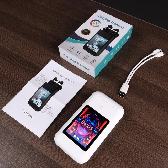 Alt view image 7 of 7 - Wireless Earbuds Bluetooth 5.3 Headphones,Long Playtime Ear Buds with Mic Waterproof in Ear Earphones Charging Case with Multi Functions LED Full Color Touch Screen for Android iOS Phones Sport,White
