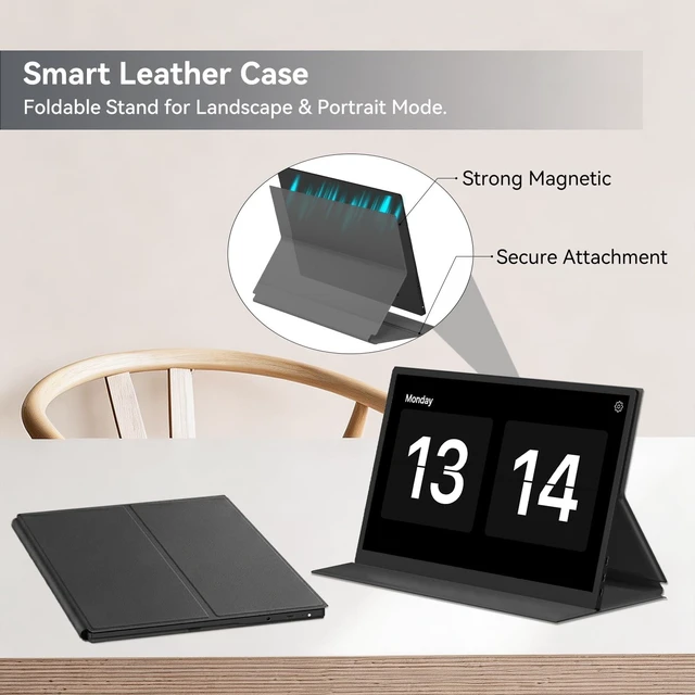 Alt view image 2 of 7 - 4K Portable Monitor 13.3 Inch, IPS Ultra HD 3840x2160 External Display 16:10 aspect, 60Hz, 300 nits brightness, ultra-slim 0.39" body. USB-C & Mini HDMI ready for laptop, phone, console
