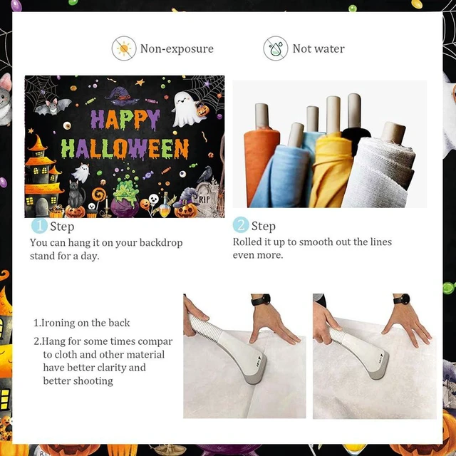 Alt view image 7 of 7 - Happy Halloween Backdrop Spooky Ghost Halloween Photography Background 8x6ft Kids Hallowmas Happy Birthday Banner, Family Party Decorations Supplies