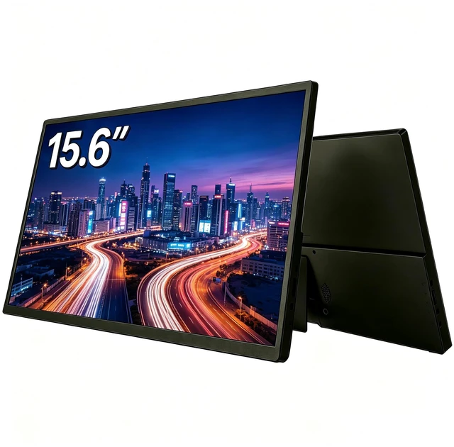 Main image of 15.6 Portable Monitor, Slim Travel Monitor USB-C HDMI Second Screen with Stand, 60Hz, 16:9, Ultra Slim & Lightweight External Monitor for Laptop, PC, PS4, Xbox, Travel