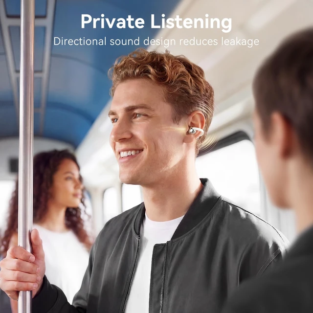Alt view image 6 of 7 - CrystalClip Open Ear Clip-On Earbuds, 5.5g Ultra-Light, 36H Playtime Open Ear Wireless Earbuds with Deep Bass & 3D Spatial Sound, AI ENC Clear Calls, Dual-Device Switching, IPX4 Waterproof