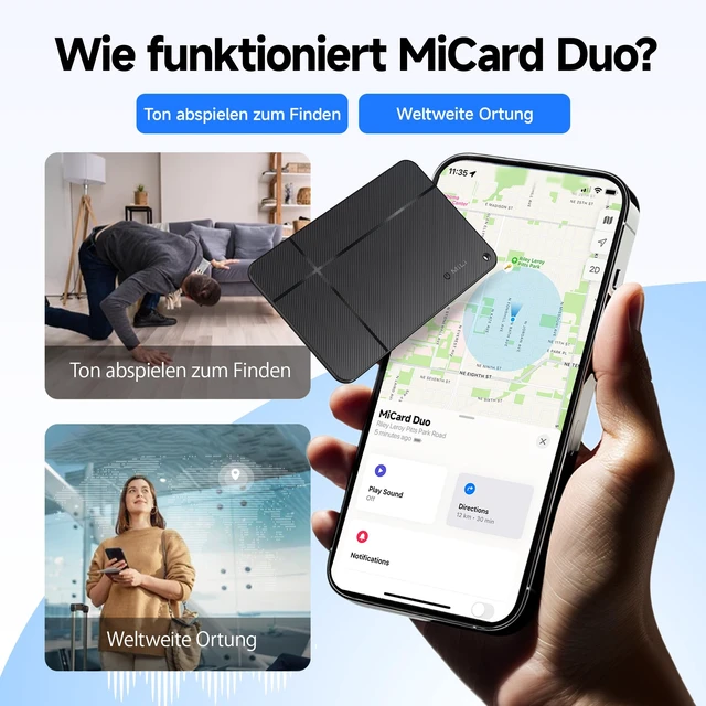 Alt view image 3 of 7 - Wallet Tracker Card for iOS and Android Wallet Finder Wireless Rechargeable Bluetooth Tracking Card with Google Find Hub,iOS Find My, for Wallet Passport and More