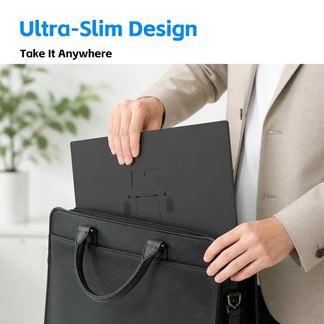 Alt view image 4 of 7 - 15.6 Portable Monitor, Slim Travel Monitor USB-C HDMI Second Screen with Stand, 60Hz, 16:9, Ultra Slim & Lightweight External Monitor for Laptop, PC, PS4, Xbox, Travel