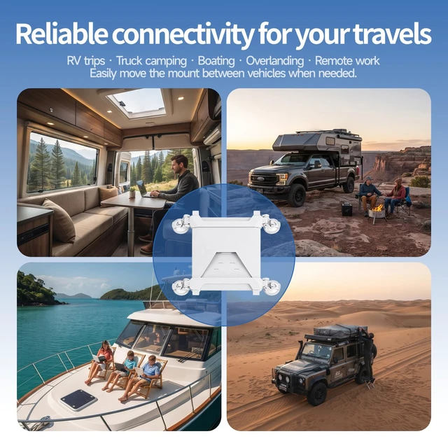 Alt view image 6 of 7 - Suction Cup Mount for Starlink Mini, 4 Strong Suction Cups for Car Window, Sunroof & Windshield, Heavy Duty Car Mount and Roof Mount for RVs, Trucks, Boats, and Road Trips
