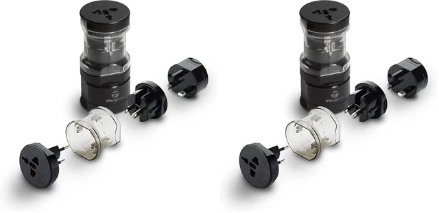 Main image of Universal Travel Adapter, International Plug Adapter, Travel Worldwide Power Adapters for Europe, UK, Asia, Africa, LAC, MENA, & USA, Travel Plug Adapter (APK01US1) (Pack of 2)