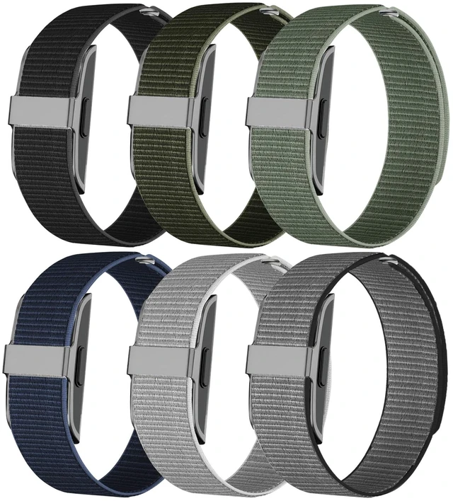 Main image of 6 Pack Nylon Wristband Compatible with Hume Band Replacement 1.0 Hook and Loop Breathable Soft Strap for Fitness Tracker Women Men