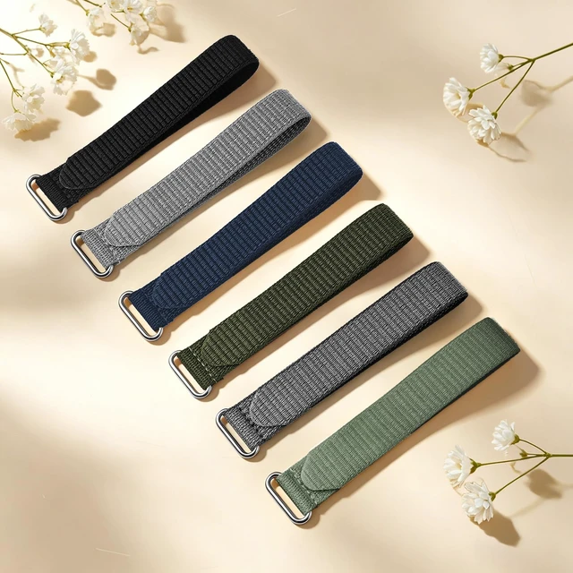 Alt view image 4 of 7 - 6 Pack Nylon Wristband Compatible with Hume Band Replacement 1.0 Hook and Loop Breathable Soft Strap for Fitness Tracker Women Men