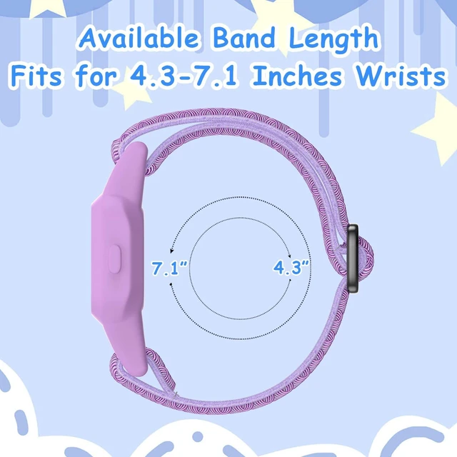 Alt view image 5 of 7 - Elastic Bands Compatible with Garmin Vivofit Jr 3 Bands Colorful Nylon Stretchy Straps with Protective Case Adjustable Replacement Bands Accessories