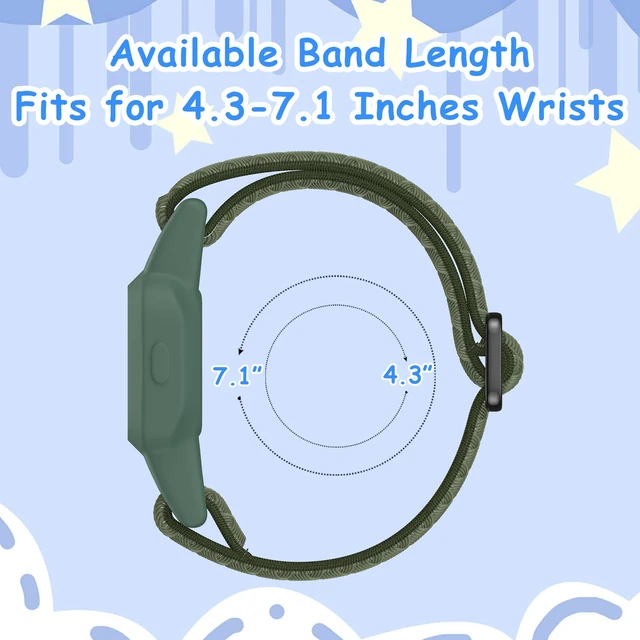 Alt view image 5 of 7 - Elastic Bands Compatible with Garmin Vivofit Jr 3 Bands Colorful Nylon Stretchy Straps with Protective Case Adjustable Replacement Bands Accessories
