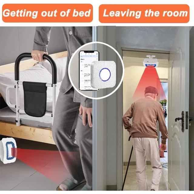 Alt view image 6 of 7 - WiFi Bed Sensor Alarm and Fall Prevention for Elderly/Dementia and More,Caregiver Pager Motion Sensor Alarm with Phone APP, Bed Alarm for Elderly Adults Wireless WiFi