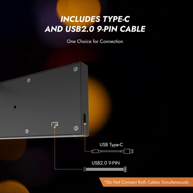 Alt view image 7 of 7 - V92 9.2" PC Case Screen, 1920x462 IPS Sensor Panel Monitor, Black CPU/GPU Temp Display, No AIDA64 Needed, No HDMI Needed, USB-C/Internal 9-Pin, Aluminum Body for Gaming PC Builds