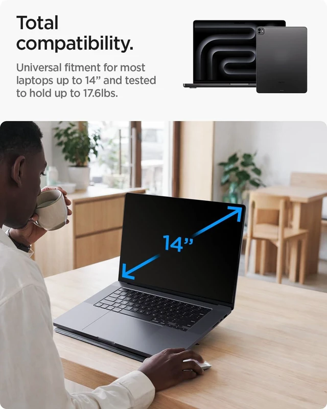 Alt view image 2 of 7 - Slim Fold Portable Laptop Stand Foldable Ergonomic Angle Lift Anti-Slip for MacBook Neo, MacBook Air, MacBook Pro 11"-14" and iPad/Air/Pro & More