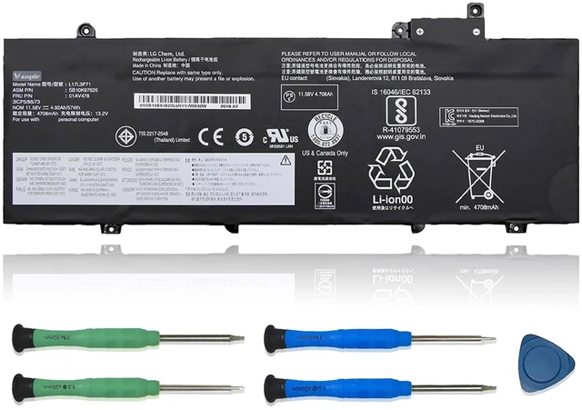 Main image of L17L3P71 01AV478 Laptop Battery Compatible with Lenovo ThinkPad T480s Series Notebook 01AV479 L17M3P71 L17S3P71 SB10K97621 11.58V 57Wh 4920mAh 3-Cell