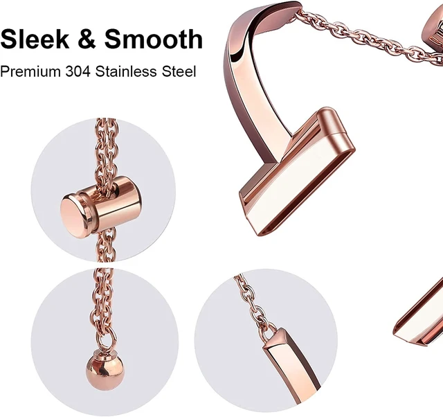 Alt view image 5 of 7 - Silm Band Compatible with Fitbit Versa 4/Fitbit Sense 2 Band,Rose Gold Cute Women, Bling,Jewelry,Metal,Strap,Replacement,Compatible for Fitbit Sense/Versa 3,Women
