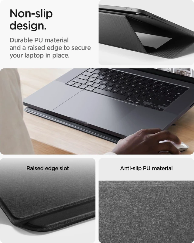 Alt view image 3 of 7 - Slim Fold Portable Laptop Stand Foldable Ergonomic Angle Lift Anti-Slip for MacBook Neo, MacBook Air, MacBook Pro 11"-14" and iPad/Air/Pro & More