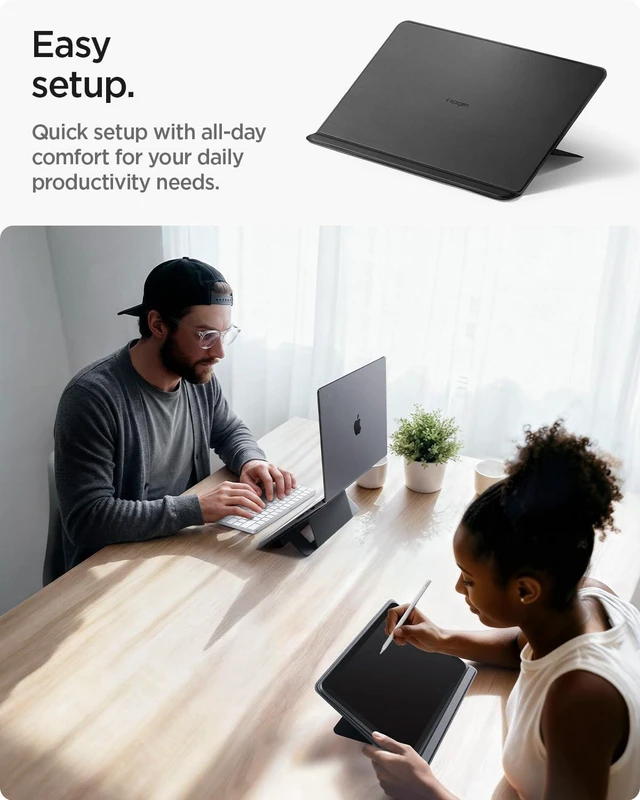 Alt view image 6 of 7 - Slim Fold Portable Laptop Stand Foldable Ergonomic Angle Lift Anti-Slip for MacBook Neo, MacBook Air, MacBook Pro 11"-14" and iPad/Air/Pro & More