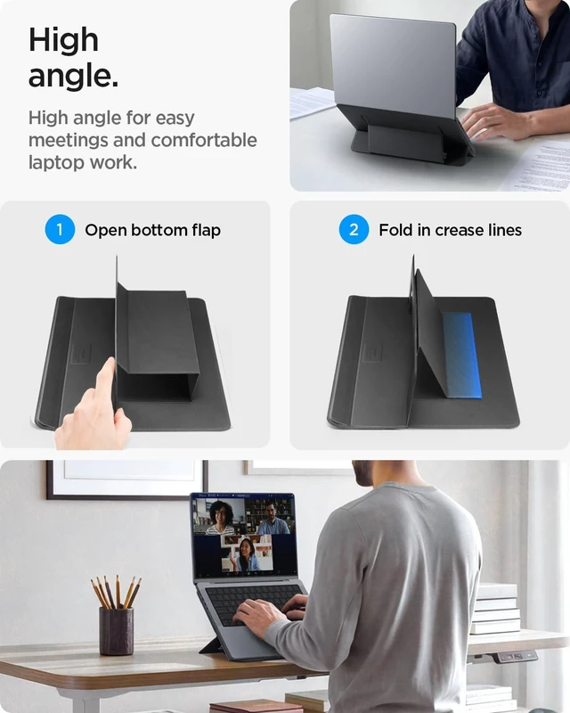 Alt view image 7 of 7 - Slim Fold Portable Laptop Stand Foldable Ergonomic Angle Lift Anti-Slip for MacBook Neo, MacBook Air, MacBook Pro 11"-14" and iPad/Air/Pro & More