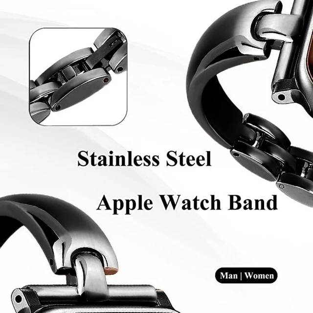 Alt view image 3 of 4 - Silm Metal Band Compatible with Fitbit Versa 4/Fitbit Sense 2,Black Band Cute Women, Bling Jewelry Strap Replacement Compatible for Fitbit Sense/Versa 3 Women