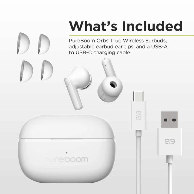 Alt view image 6 of 6 - PureBoom Wireless Earbuds, Bluetooth in-Ear Headphones Fast Charging, Hi-Res Sound, True Wireless Earphones, Stereo Audio, Hands Free Calling, Touch Control, Comfortable Fit