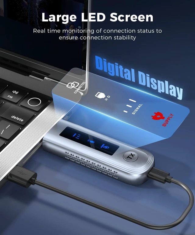Alt view image 4 of 7 - 4K Wireless HDMI Transmitter and Receiver, 4K Input & Output,Plug and Play,Wireless HDMI Extender,Compatible with PC/Laptop/Camera/HDTV/Projector/TV Box