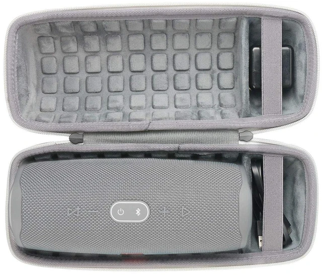Main image of Hard Travel Case for JBL Charge 5/4 Speaker, Black+Inside Grey Portable Travel Bag Replacement with Custom Molded Interior and Handle, Shockproof EVA Shell and Soft Lining