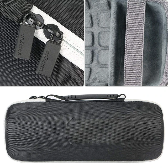 Alt view image 4 of 6 - Hard Travel Case for JBL Charge 5/4 Speaker, Black+Inside Grey Portable Travel Bag Replacement with Custom Molded Interior and Handle, Shockproof EVA Shell and Soft Lining