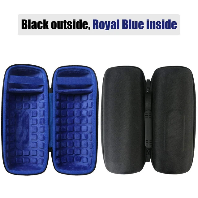 Alt view image 3 of 6 - Hard Travel Case for JBL Charge 5/4 Speaker, Black+Royal Blue Portable Travel Bag Replacement with Custom Molded Interior and Handle, Shockproof EVA Shell and Soft Lining