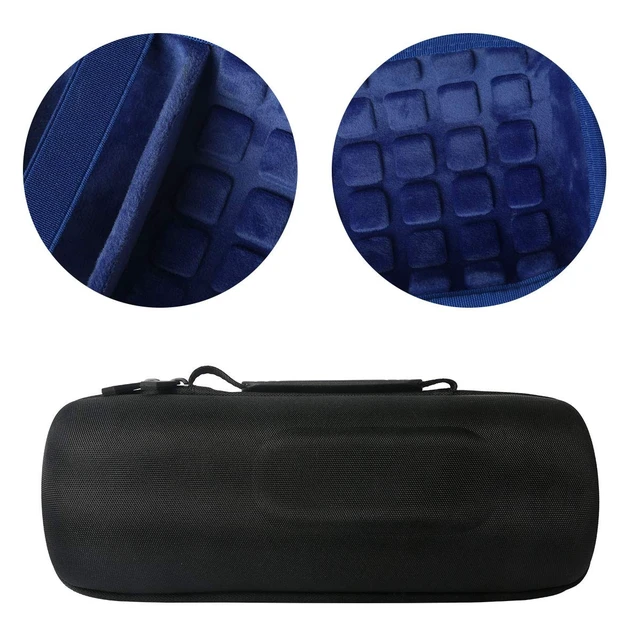 Alt view image 4 of 6 - Hard Travel Case for JBL Charge 5/4 Speaker, Black+Royal Blue Portable Travel Bag Replacement with Custom Molded Interior and Handle, Shockproof EVA Shell and Soft Lining