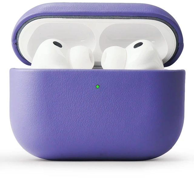 Main image of for AirPods Pro 3 (2025) 100% Genuine Leather Case,Full-Grain Leather Cover Case,Handmade Top,Shockproof Protective,Wireless Charging,for AirPods Pro 3rd Gen (Lilac, No Rope)