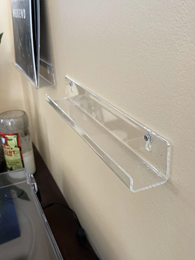 Alt view image 4 of 7 - Vinyl Record Shelf Wall Mount, Acrylic Vinyl Holder Wall, 6 Pack 12inch Acrylic Record Vinyl Shelves Display, Clear Album Record Holder Hangers, Display Daily Lp Listening, Office Home