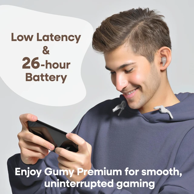 Alt view image 7 of 7 - Gumy Premium True Wireless Earbuds Noise Cancelling, Bluetooth 5.4 Headphones 26H Battery, ANC Ambient Mode, Gaming Low Latency, USB-C Case
