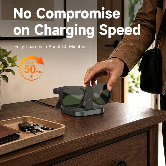 Alt view image 5 of 7 - Foldable Charging Station for Ray-Ban Meta 1 & 2 & Meta Glasses Portable Desktop Charger Dock for Wayfarer, Blayzer, Fury, Adventurer, Headliner, Starfire, Scriber, Skyler, Oakley HSTN